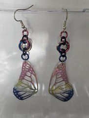 Handmade Artisan Mobius Scalemaille Chainmaille Butterflies Scales Earrings