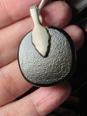 Sterling Silver Dichroic Glass Pendant Necklace 20 .925 Chain Handmade 18.02g