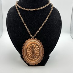 Vintage Solid Copper Concho Necklace Southwestern 30″ Artisan Healing
