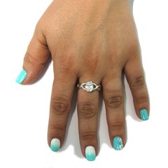 Sterling Silver Ring Hallmarked Solid 925 With 9X7mm Oval Cubic Zirconia Empress