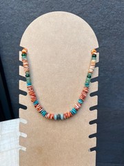 Guatemalan Blue Jade Necklace & Indonesian Jade & Spondylus & Turquoise (Sleepin
