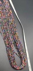 Beautiful Artisian Multi Stand Multi Color Glass Hand Beaded Necklace 34″