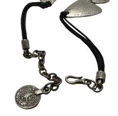 Chunky Unique Hammered Silver Metal Pewter Statement Necklace Artisan Turkish