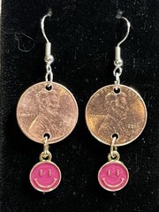 2011-D Lincoln cent circulated Handcrafted Penny Coin Charm Hook Dangle Earrings