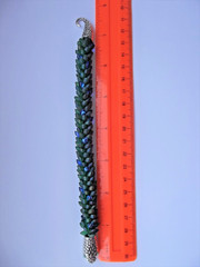 Bracelet KUMIHIMO «GREEN DRAGON» ~ 19cm (7,5″). Handmade.