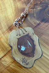Wood Pendant Beaded Boho/Tribal Necklace