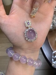 Purple natural jade pendant Handmade gift Blessing Gift Festival gift necklace