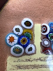 Murano Enamel Copper Millefiori Glass Pendant Flower Basket impressionism