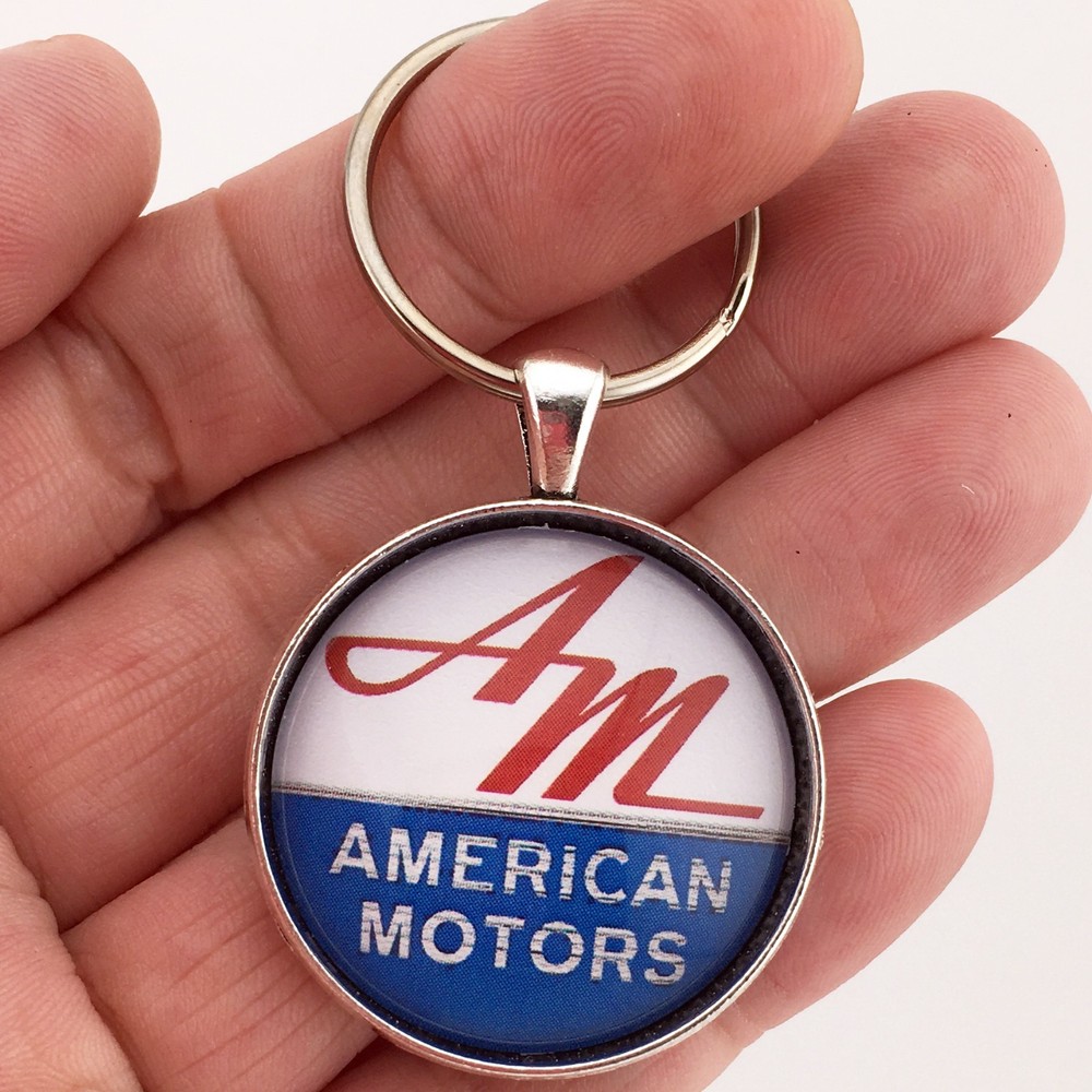 Vintage AMC American Motors Corporation Emblem Logo 1.2″ Diameter Keychain