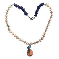 Lapis Lazuli, Rhodonite and Turquoise Beaded Necklace