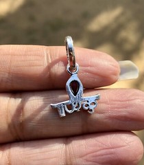 925 Sterling Silver Lord Krishna in Sanskrit Pendant, Hindu Temple, Puja 1.77 gm