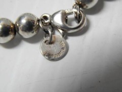 VINTAGE TIFFANY STERLING SILVER HARDWARE BEADS CHOKER NECKLACE + BOX
