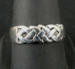 Ring Silver Knots Braided Design Band Sterling 925 Size 9.75 Band Ring 9 3/4