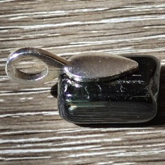 Green Tourmaline Pendant Verdelite Polished Stone Silver Tone Bail