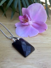Shungite Pendant Shungite Rectangular Faceted Pendant With Chain Reiki Karelia.
