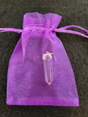 Natural Quartz Point Pendant With Green Tourmaline Sterling Silver, Rare Find!
