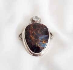 TABRA STERLING SILVER AGATE Connector CHARM Signed