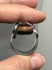 2. Anne-Marie Chagnon 925 Sterling Lucite Rectangle Ring, 15g, Adjustable