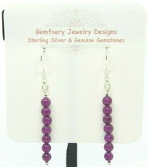 Sterling Silver Natural SUGILITE Gemstone Dangle Earrings #1186…Handmade USA