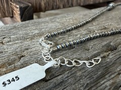 Sterling Silver Native Style SW 18.5-20.5” 3mm+ Desert Pearls Necklace & Accents