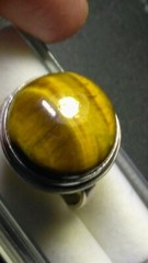 ATTRACTIVE NATURAL TIGER’S EYE QUARTZ IN STERLING SILVER .925 RING SIZE 9.25-9.5