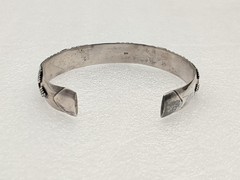 Artisan Handmade LOVE 925 Sterling Silver Cuff Stacker Bracelet Sz 6¾