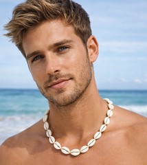 Hawaiian Cowrie Shell Choker Necklace 🌴 Handmade Natural Adjustable Surfer