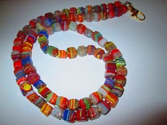 Traditional Turkish Artisan Handmade Cube Glass Beaded Necklace/Lanyard