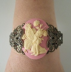 Pink Fairy Celtic Victorian Elven Art Nouveau Renaissance Medieval Bracelet