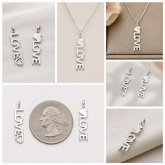 Heart Hollow Pendant Necklace 925 Sterling Silver Dainty Love Charm Women