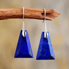 Lapis Lazuli Crystal Gemstone Healing Earrings Reiki Energy Protection Gifts