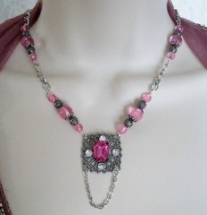 Pink Victorian Art Nouveau Renaissance Edwardian Art Deco Wedding Necklace