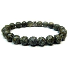 Serpentine 8mm Round Crystal Bead Bracelet with Description Card