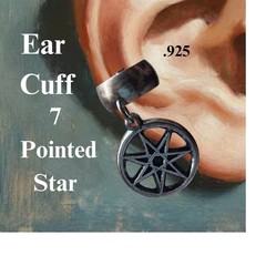 Ear Cuff with 7 Pointed Star 92.5 Psychic power Handmade Signed by JKL 618