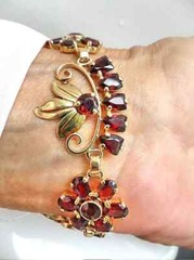 ANTIQUE 14K MALAYA GARNET Necklace/Bracelet 68.5 Cts;84.7gr/Appraisal 13,880.USD