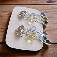 Cloud And Raindrops Earrings For Women, Sterling Silver Dangle Earrings.