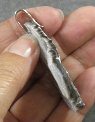 Druzy Quartz Agate Teardrop Pendant .925 Sterling Silver Gray White 50mm