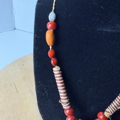 Handwoven Amulet Medicine Basket Necklace Huayruro Seed Indigenous Folk Art 30in