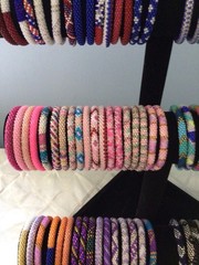 Glass Bead Roll On Sashka Bracelet Lot, 100 pcs