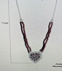 Artisan Crafted Orissa Rhodolite Garnet Beaded Heart Shape Necklace 18 Inches