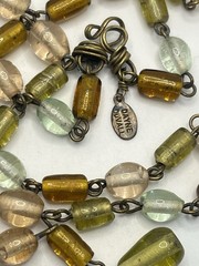 Dayne DuVall artisan signed handmade glass beaded y lariat necklace vintage
