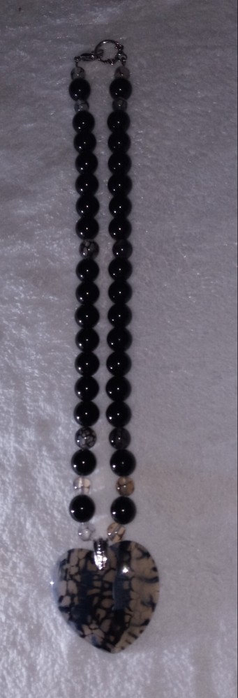 12″ BLACK DRAGONS BLOOD & BLACK ONYX NECKLACE ,»BRAND NEW» !!! 😍😍😍