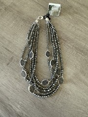 Gardenia Handmade Necklace By Artisan Jewelry Crafters 16” + Long Silvertone