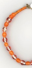 Chunky Tangerine Glass Beaded 20” Apricot Necklace Golds Oranges Glass Beads NEW