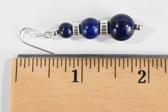 Sophisticated Graduated Lapis Lazuli Chandelier Earrings in .925 Sterling Silver