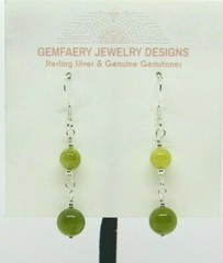 Sterling Silver UVAROVITE GARNET Gemstone Dangle Earrings #3917…Handmade USA