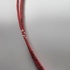 Tibetan Handmade Red Coral Gemstone Necklace 18in #0667