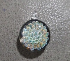 Handblown 1 1/2 inch Glass Art Pendant Sacred Lotus Heady Borosilicate Charm
