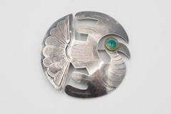 Vintage Peru sterling silver Inca’s Heron Crane Ethnic Peruvian Bird Pin brooch
