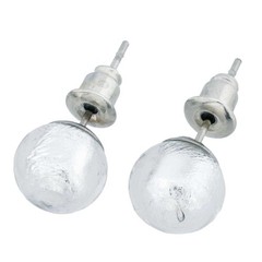 Glass Of Venice Murano Glass Earrings Studs – 1/4-Inch Round Stud Earrings in Si